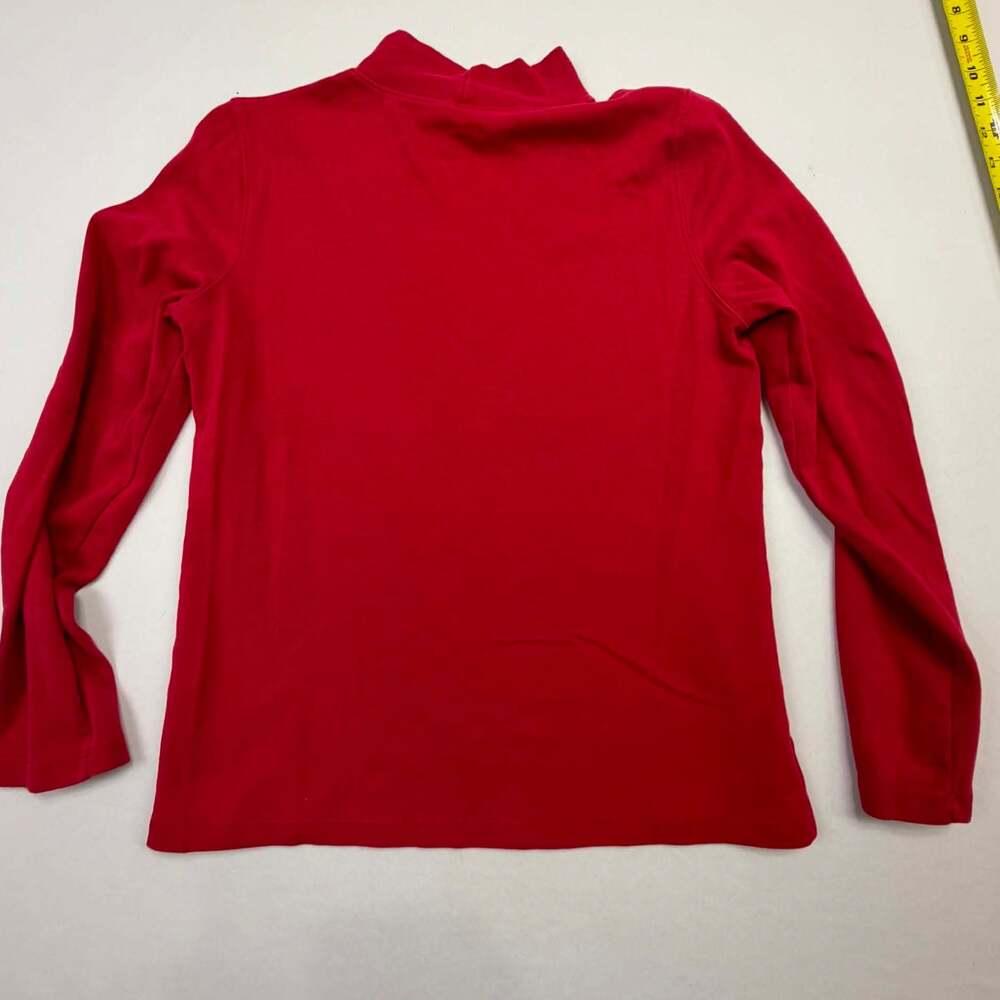 St. John's Bay Petite Red Mock Turtleneck Long Sleeve Knit Top